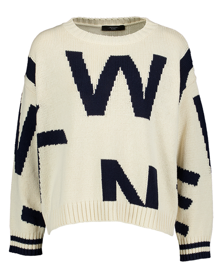 Ecru trui met letter print Celepre Max Mara Weekend 