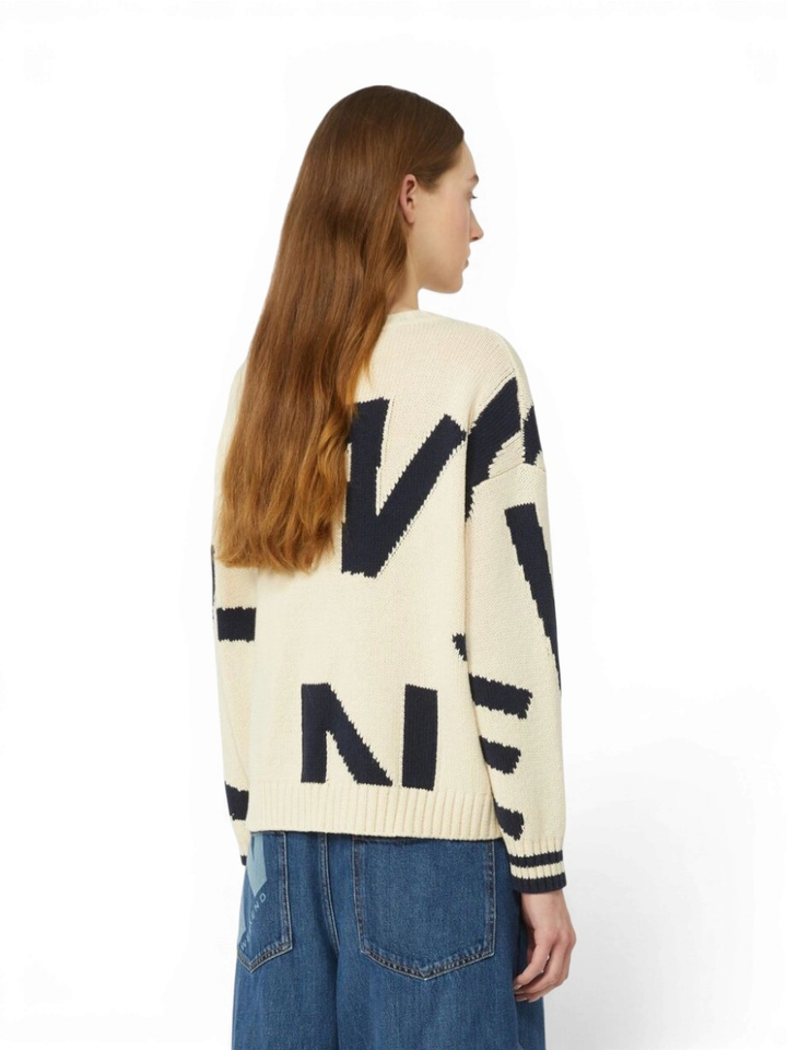 Ecru trui met letter print Celepre Max Mara Weekend 