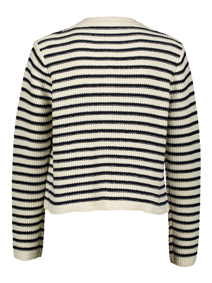 Zwart ecru gestreepte cardigan met gouden knopen Vodka Max Mara Weekend