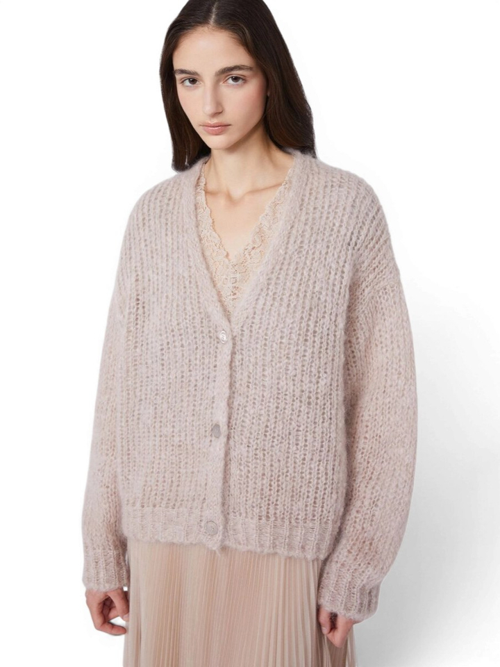 Roze gebreide cardigan Danza Mara 