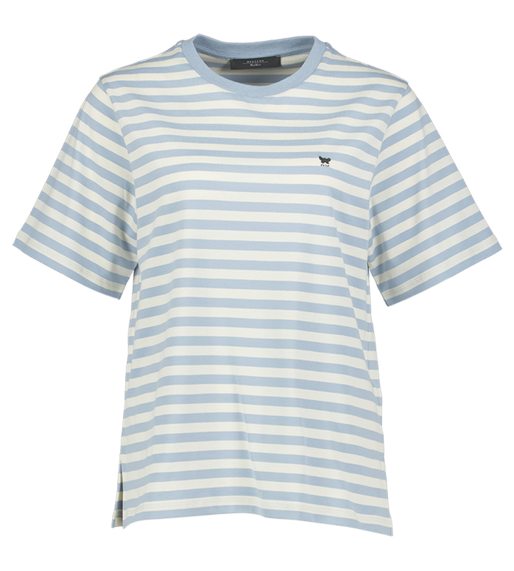 Lichtblauw gestreepte katoenen t-shirt Venaco Max Mara Weekend