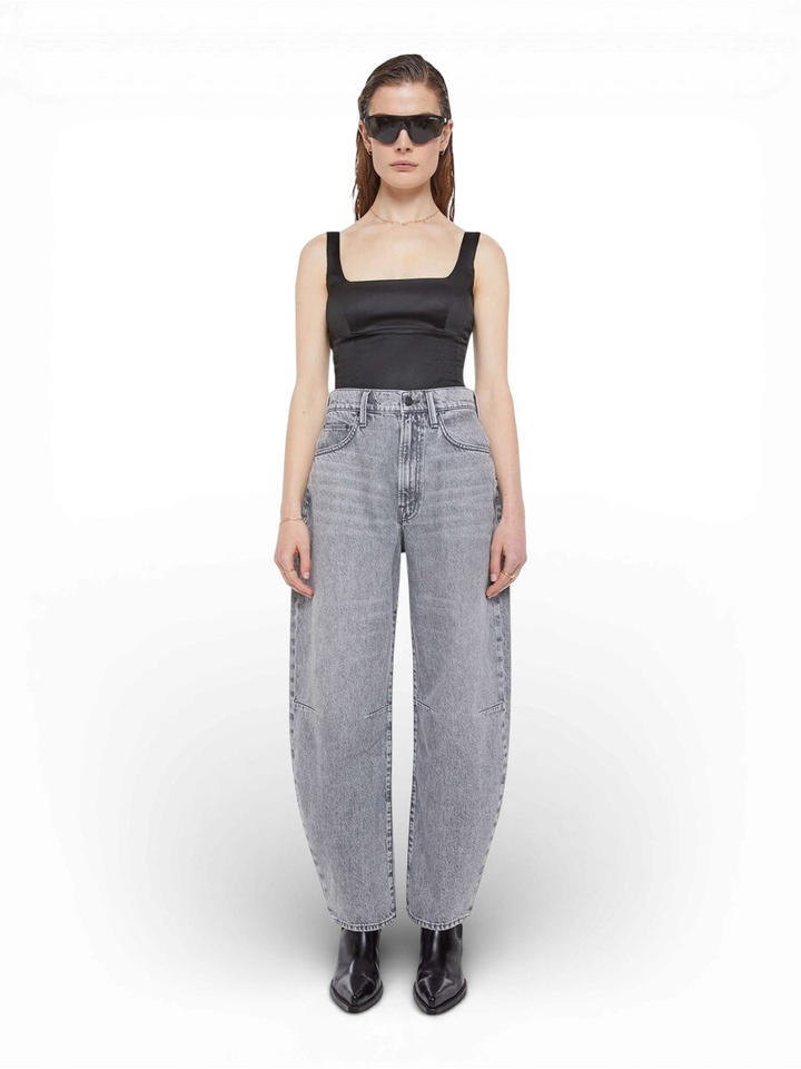 Grijze loose fit jeans The Pony Keg Ankle Mother 