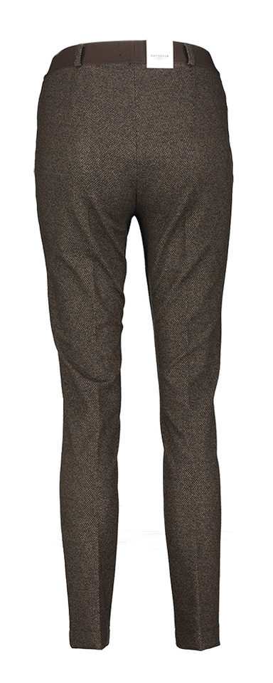 Bruine super slim broek met print en elastiek Lillyth Raphaela By Brax 
