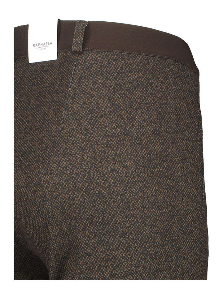 Bruine super slim broek met print en elastiek Lillyth Raphaela By Brax 