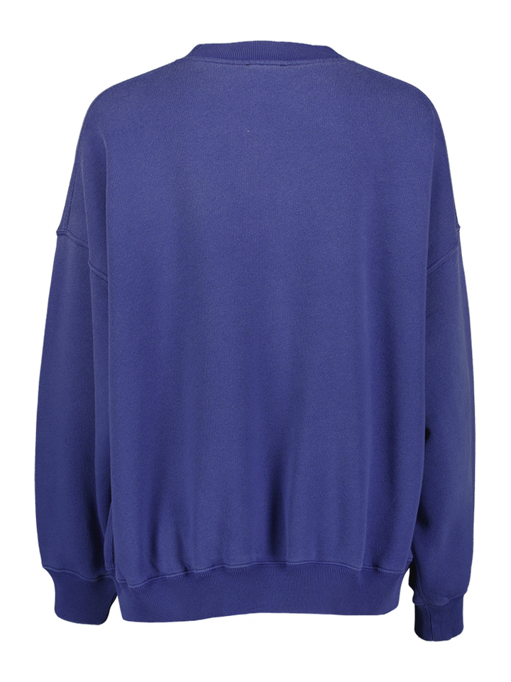 Royal blauwe oversized trui met ronde hals Ralph Lauren