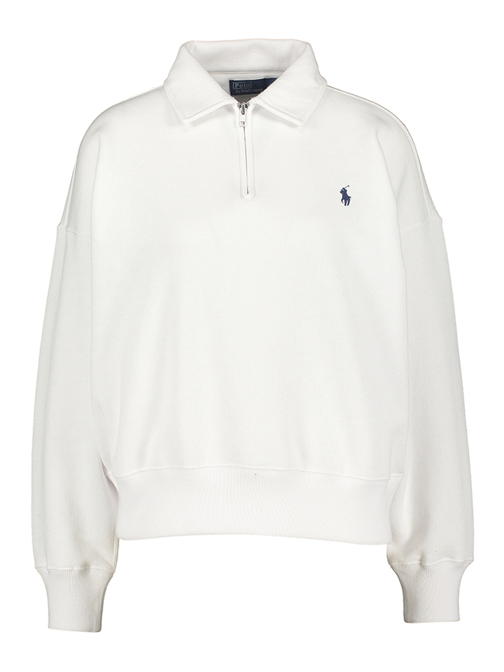 Witte trui met rits aan de kraag Ralph Lauren 