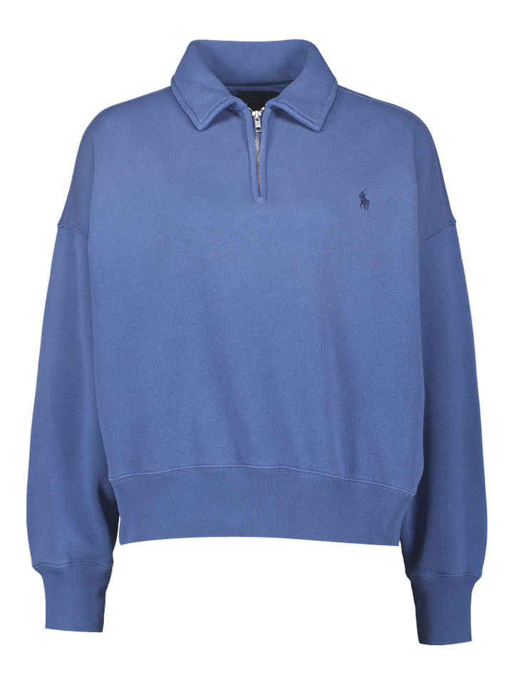 Blauwe sweater met korte rits Ralph Lauren