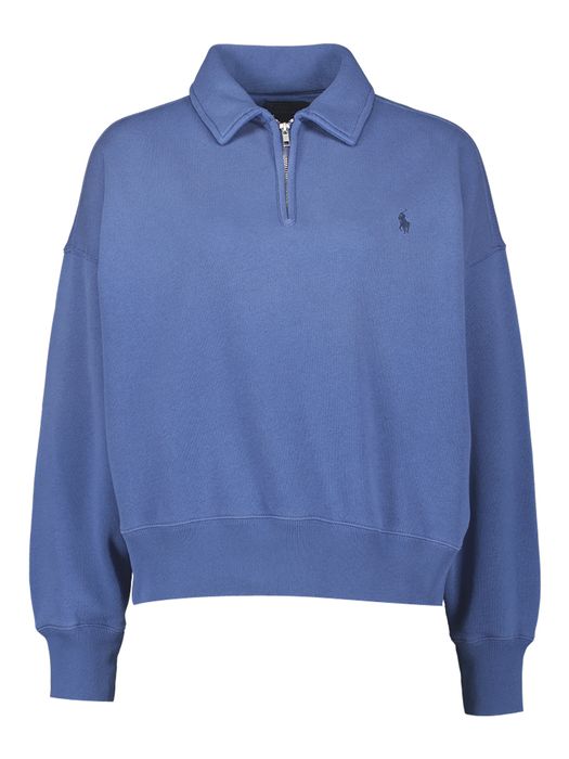 Blauwe sweater met korte rits Ralph Lauren