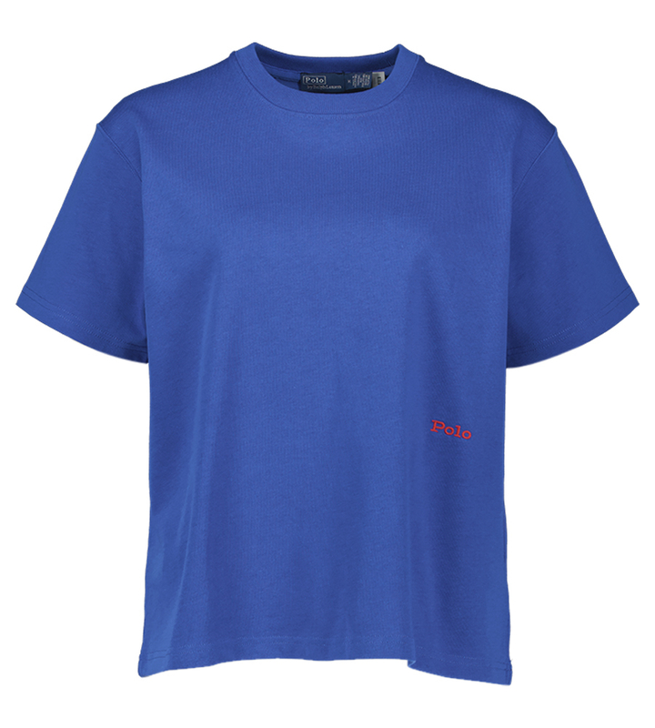 Blauwe katoenen T-shirt met opdruk Ralph Lauren 