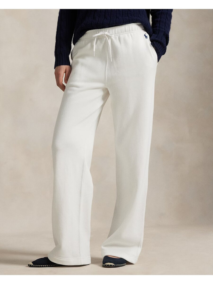 Witte joggingbroek met blauw logo Ralph Lauren