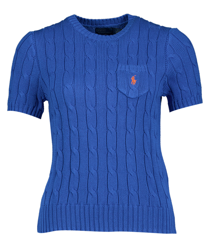 Blauwe kabeltrui Ralph Lauren