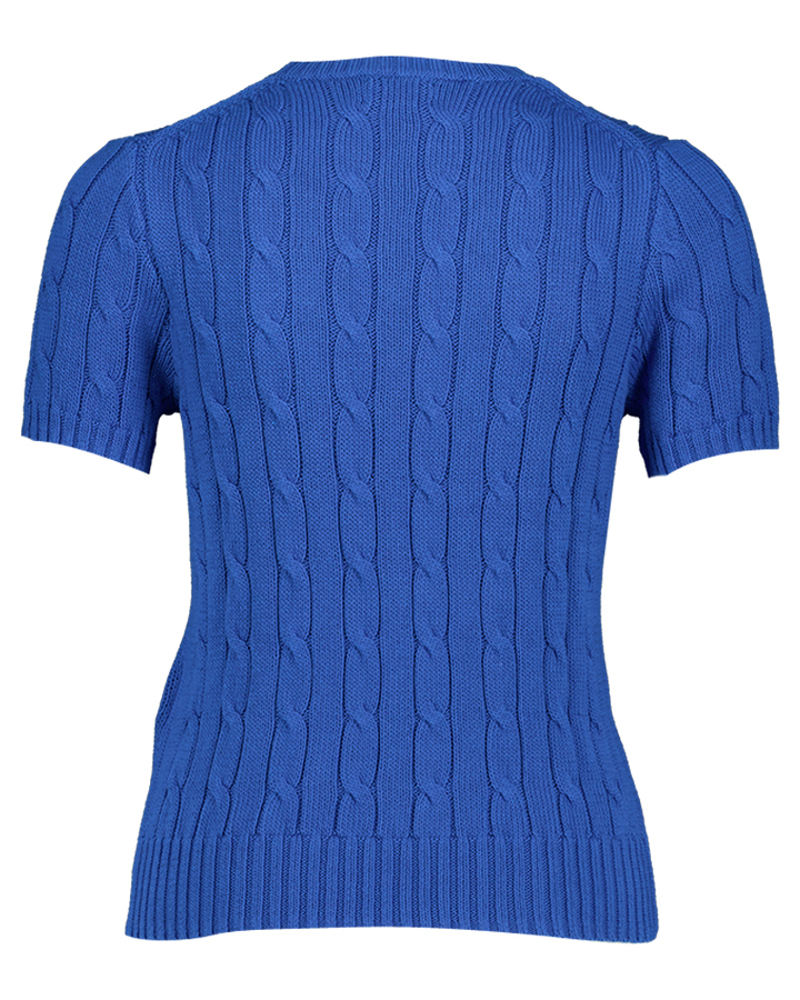 Blauwe kabeltrui Ralph Lauren