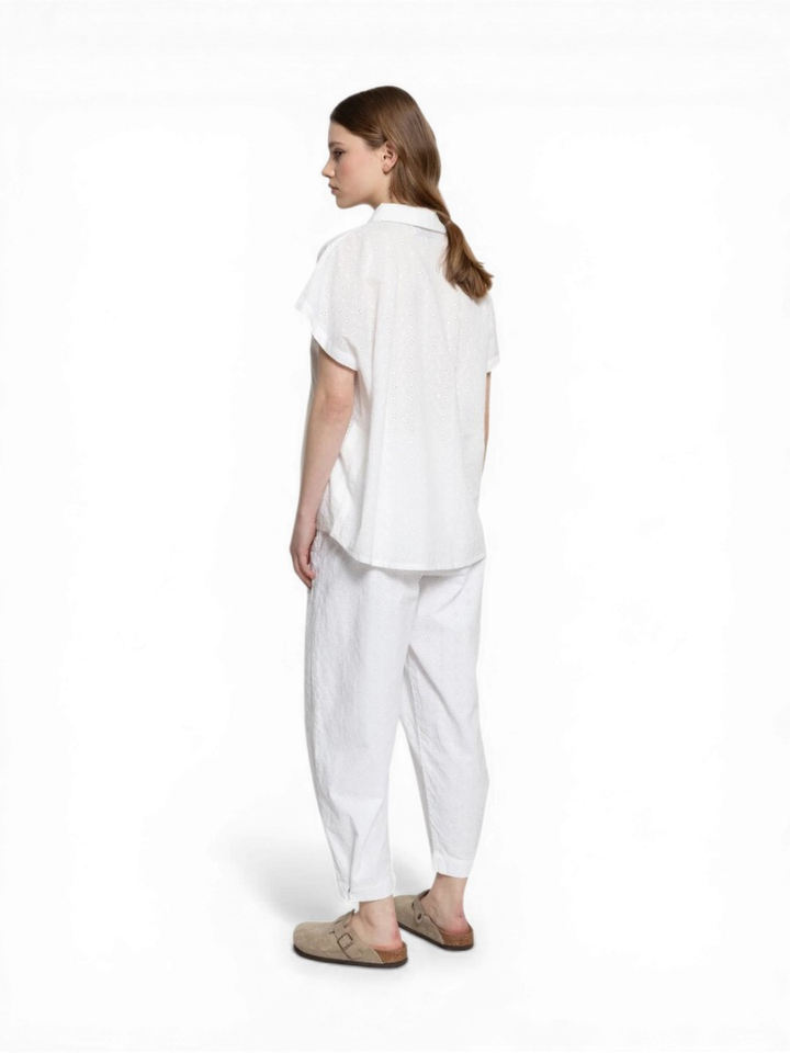 Witte kanten bloemen broek Miles Ame