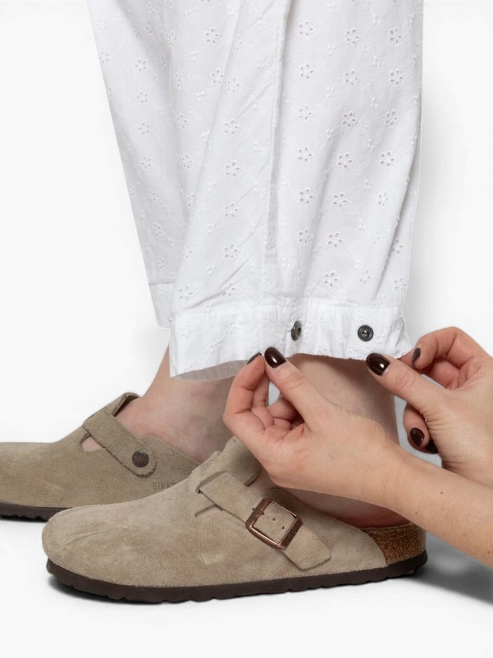 Witte kanten bloemen broek Miles Ame