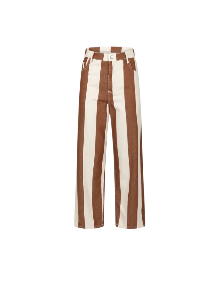 Bruine gestreepte broek Ame