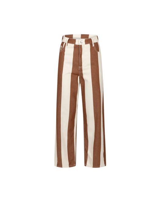 Bruine gestreepte broek Ame