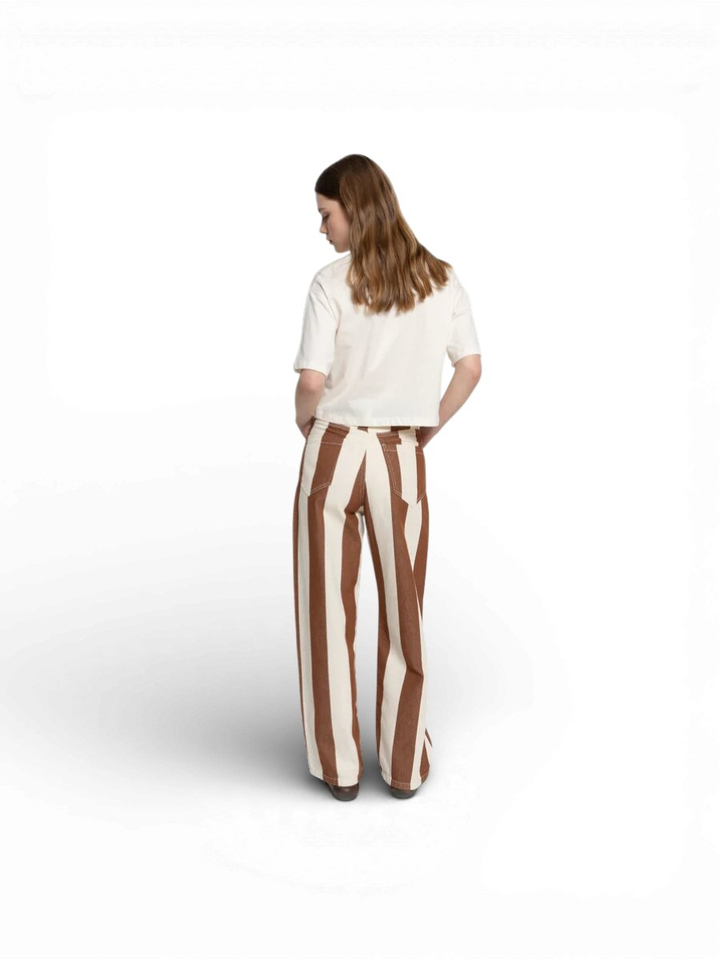 Bruine gestreepte broek Ame