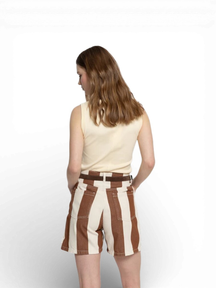 Bruine gestreepte short Ame