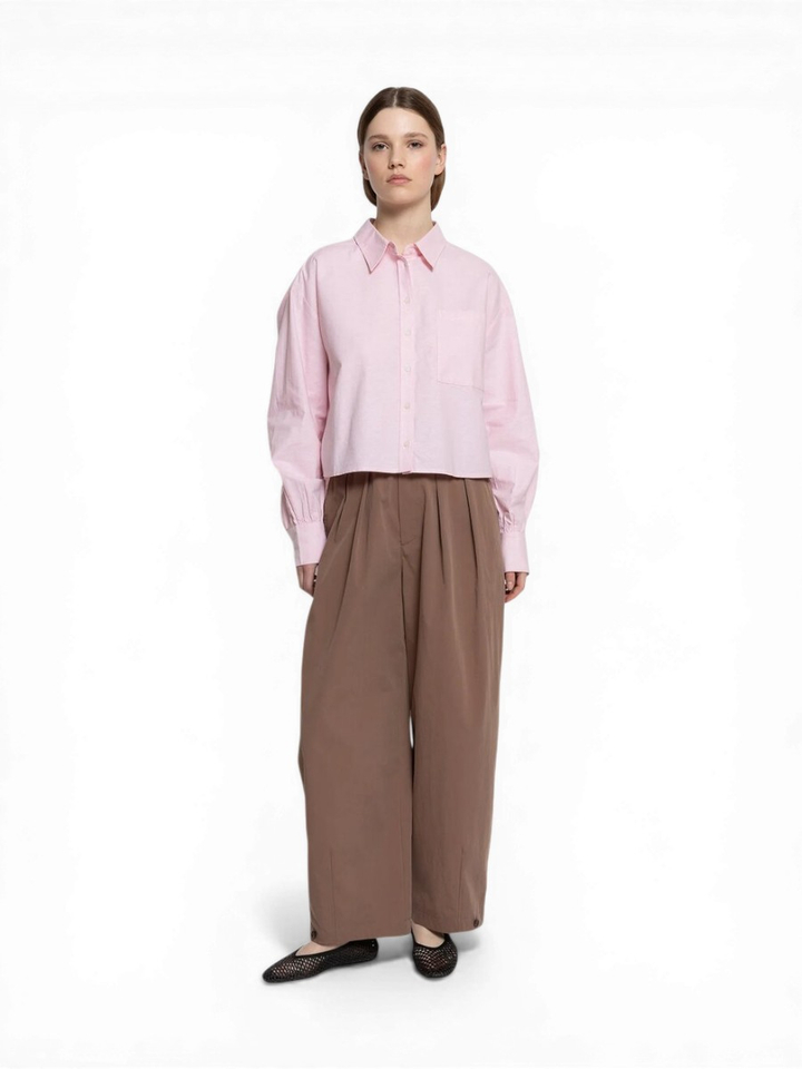Roze blouse met knoopsluiting Karlotta Ame