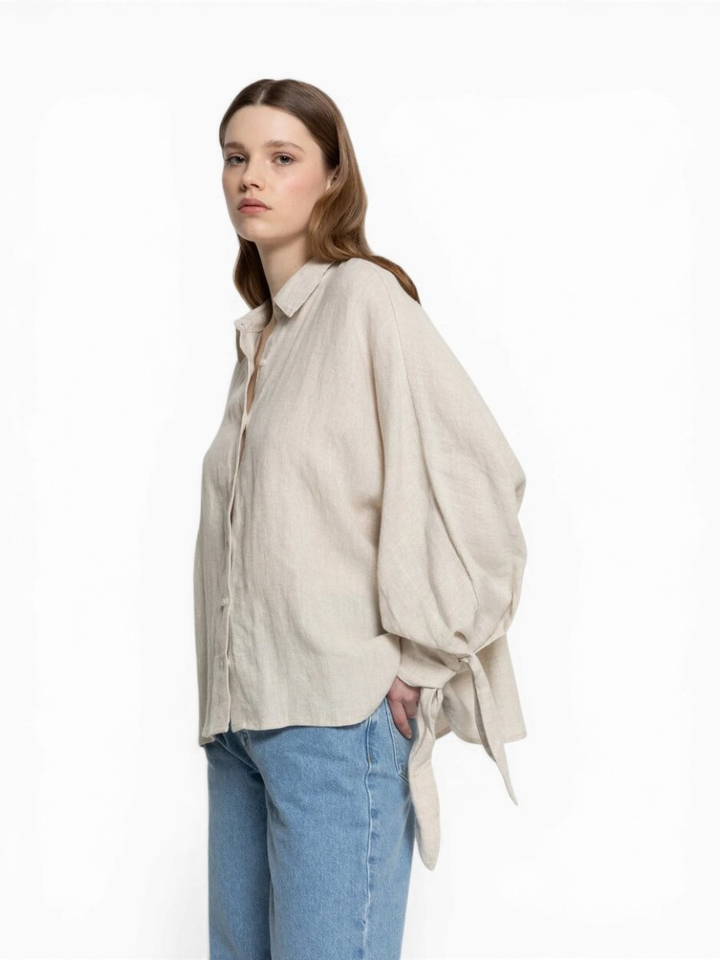 Beige linnen blouse Nugget Ame