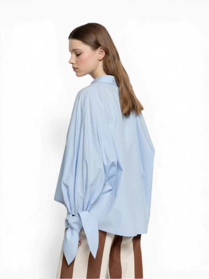 Lichtblauwe blouse met knoopsluiting Nugget Ame