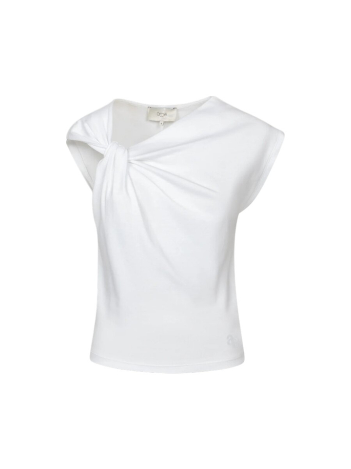Witte t-shirt met knoop Âme