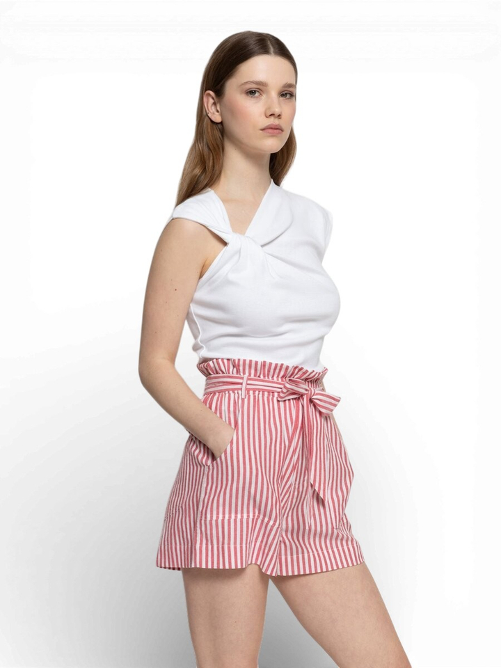 Witte t-shirt met knoop Âme