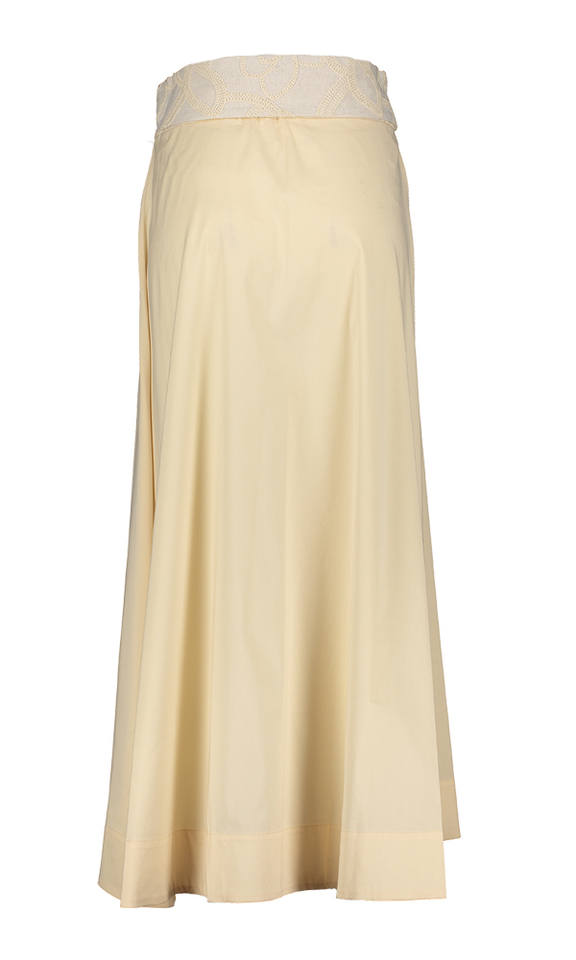 Beige lange rok met riem in structuur Tika Oscar
