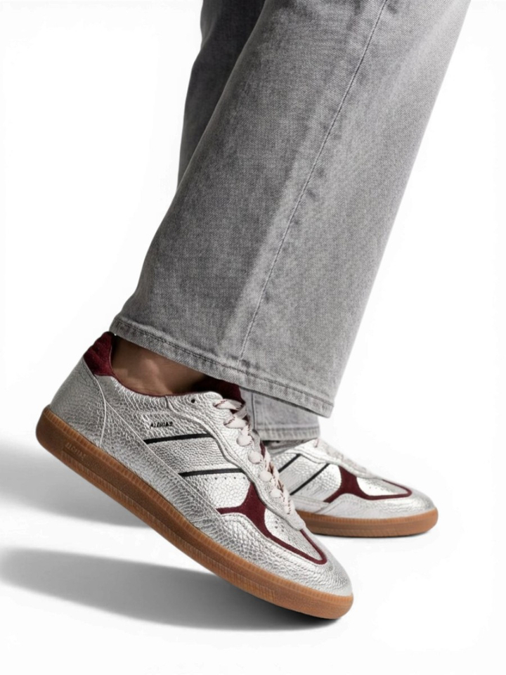 Shimmer silver burgundy lage sneakers Alohas 