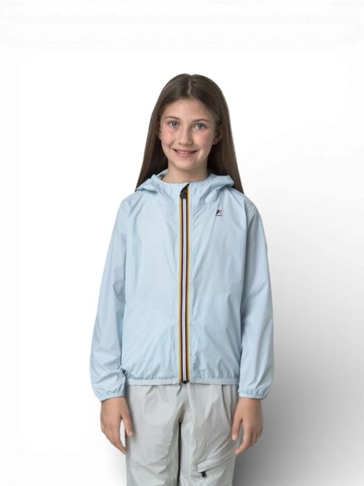 Lichtrblauwe regenjas K-way