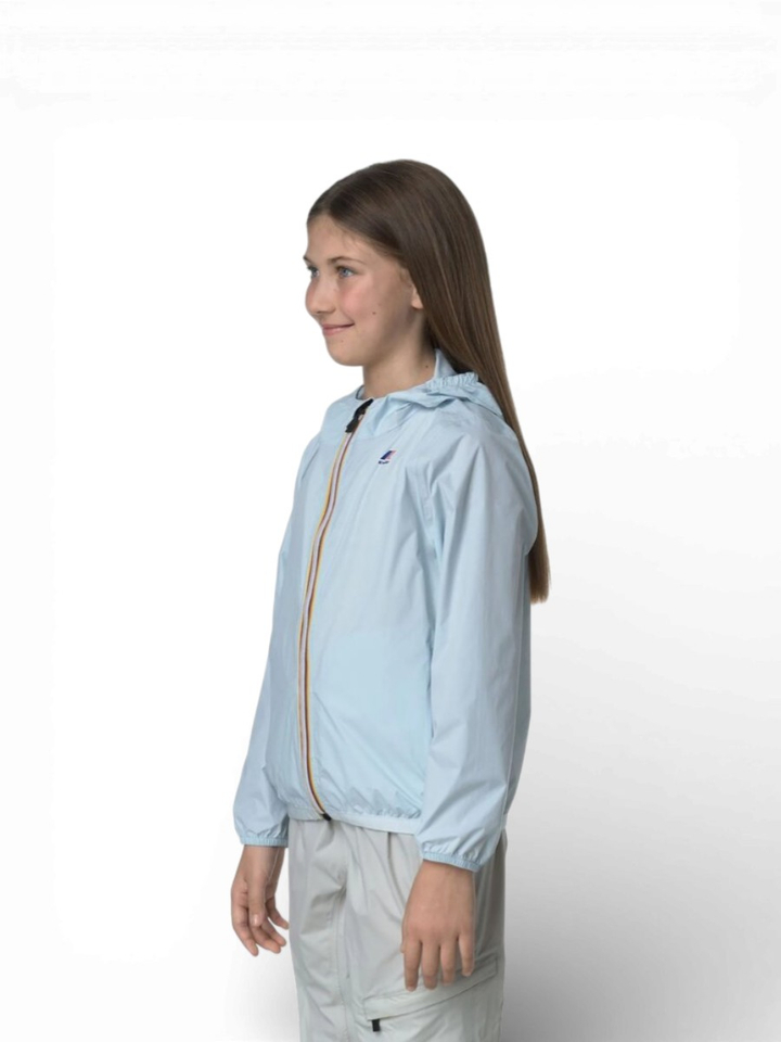 Lichtrblauwe regenjas K-way 