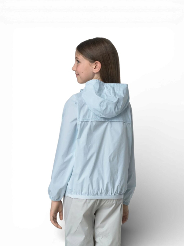 Lichtrblauwe regenjas K-way 