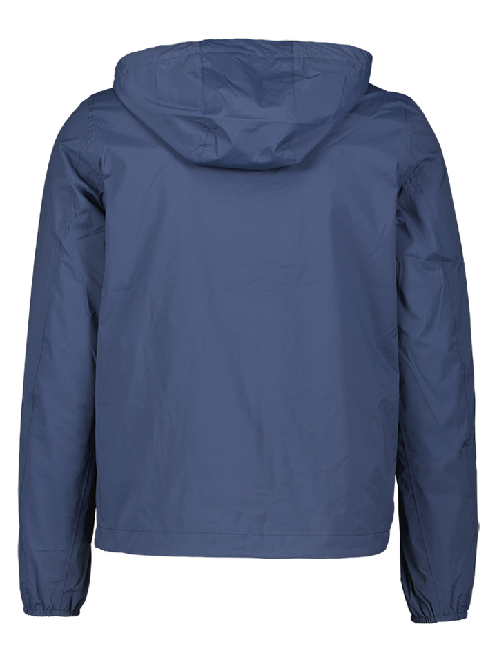 Blauwe jas met rits en kap K-way