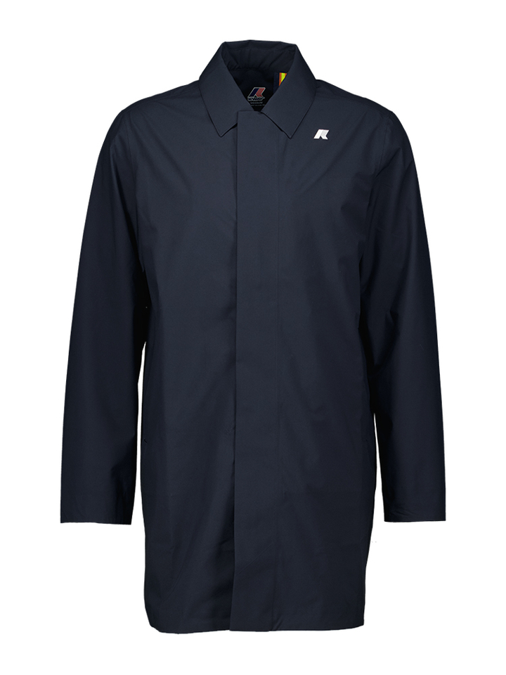 Blauwe middellange regenjas Kenley stretch