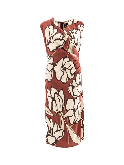 Multicolor lange jurk met print en zakken Diana Gallesi