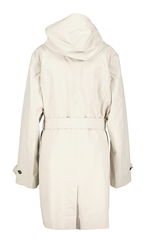 Beige halflange jas met afneembare kap Jackie Save The Duck 