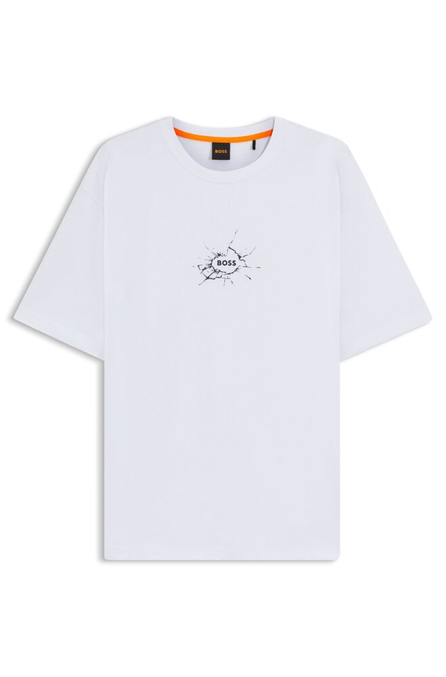 Witte katoenen t-shirt Hugo Boss 