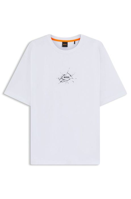 Witte katoenen t-shirt Hugo Boss