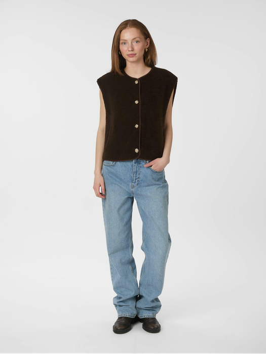 Donkerbruin teddy gillet Mariko Neo Noir