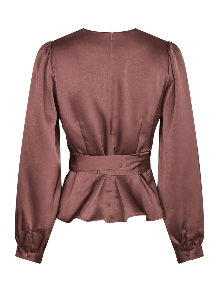 Oudroze glanzende blouse met lint Rista Neo Noir