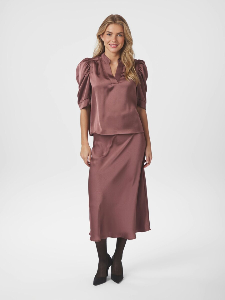 Roze blouse met pofmouw Roella Neo Noir