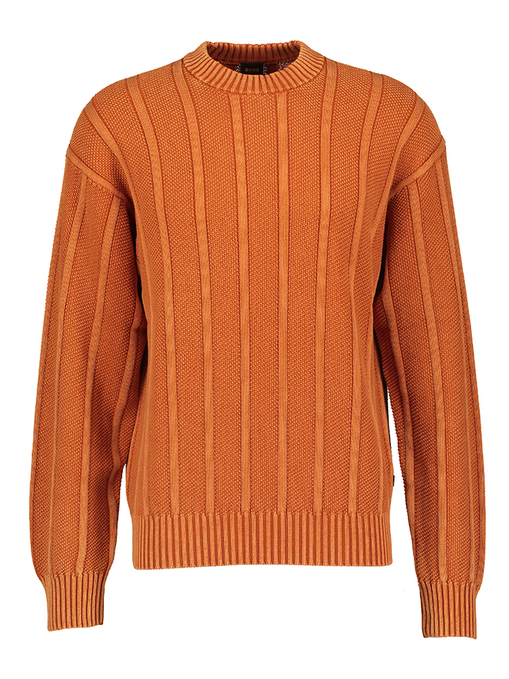 Oranje katoenen pull met ronde hals Kaktus Hugo Boss