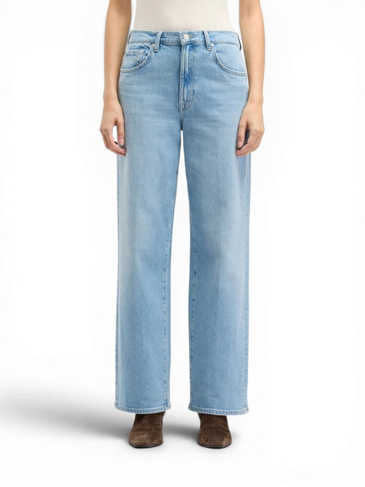 Blauwe straight jeans For All Mankind