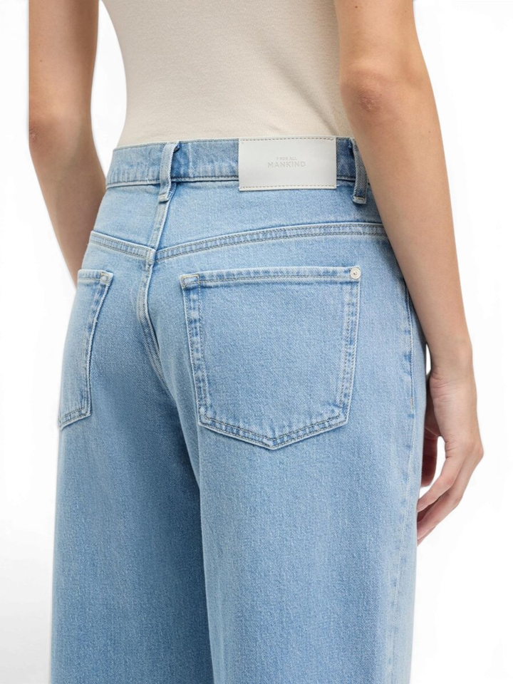 Blauwe straight jeans For All Mankind