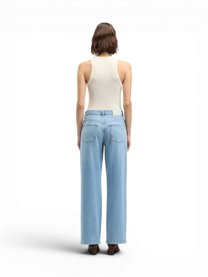 Blauwe straight jeans For All Mankind