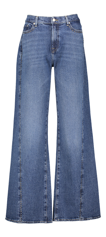 Blauwe flared jeans met spijkers detail For All Mankind