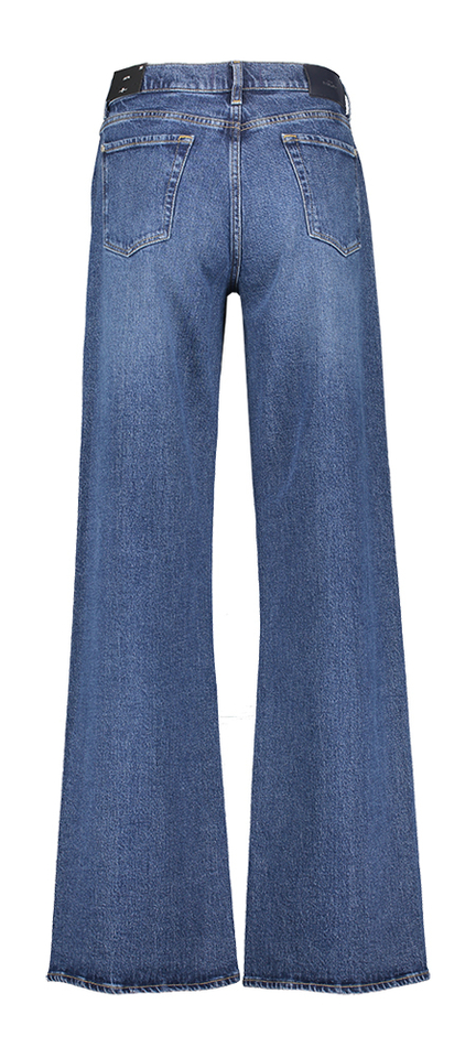 Blauwe flared jeans met spijkers detail For All Mankind