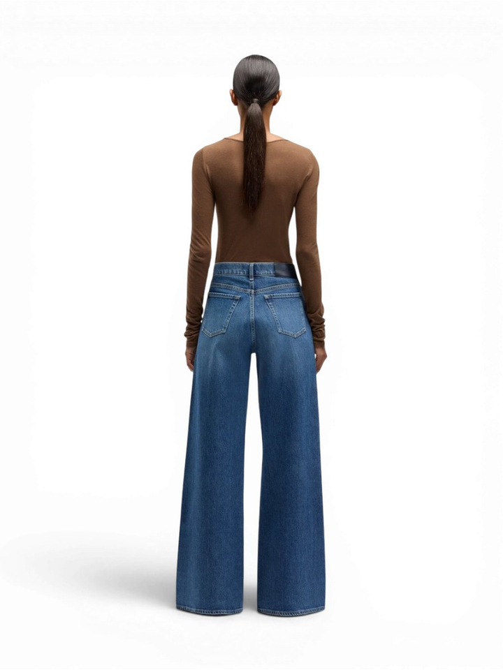 Blauwe flared jeans met spijkers detail For All Mankind