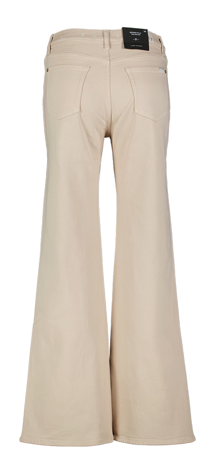 Beige flare jeans met detail zakjes en knopen For All Mankind