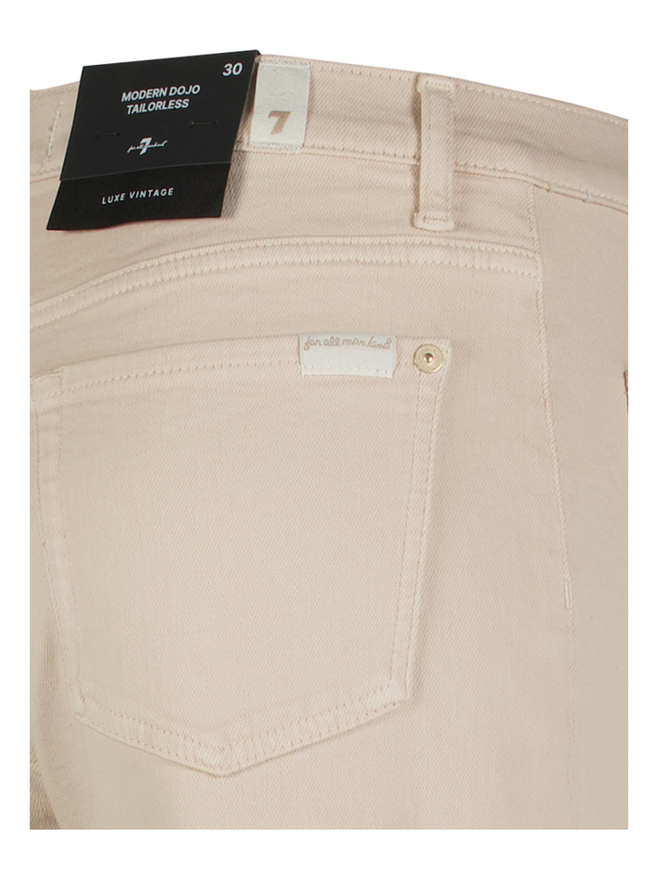 Beige flare jeans met detail zakjes en knopen For All Mankind
